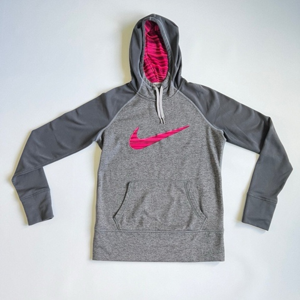 Nike Gray and Pink Hoodie